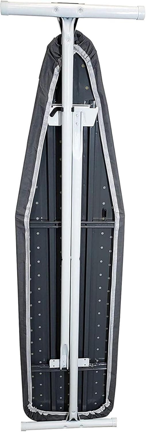 Homz T-Leg Foldable Adjustable Ironing Board w/Pad & Cotton Cover, Gray