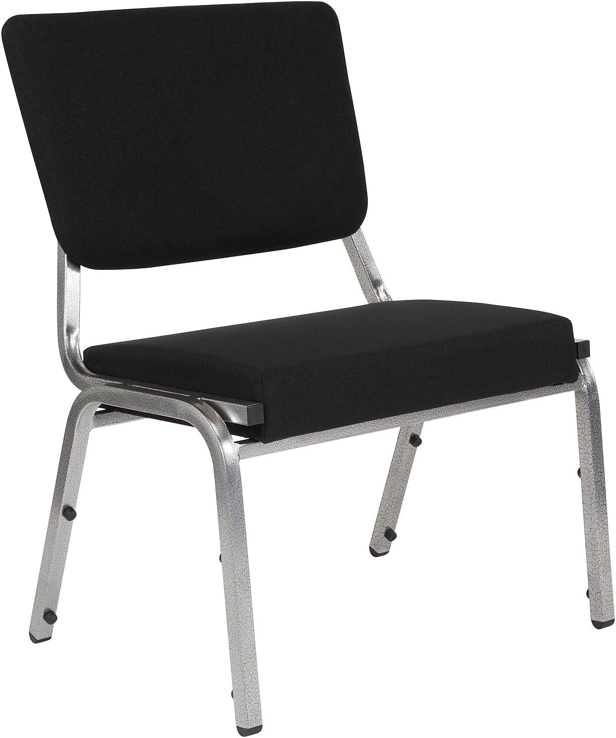 Flash Furniture HERCULES Series 1000 lb. Rated Black Antimicrobial Fabric Bariatric Medical Reception Chair with 3/4 Panel Back