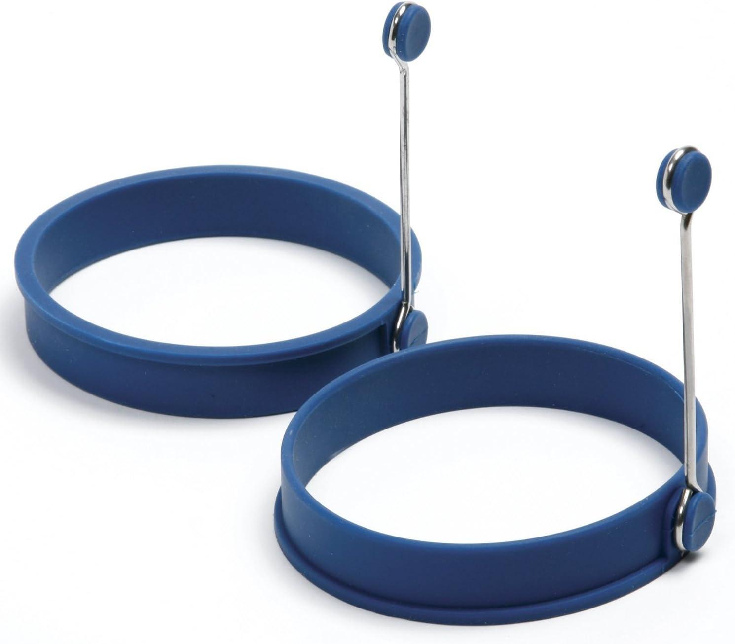 Norpro 4-Inch Silicone Round Pancake and Egg Rings, Set of 2, Blue