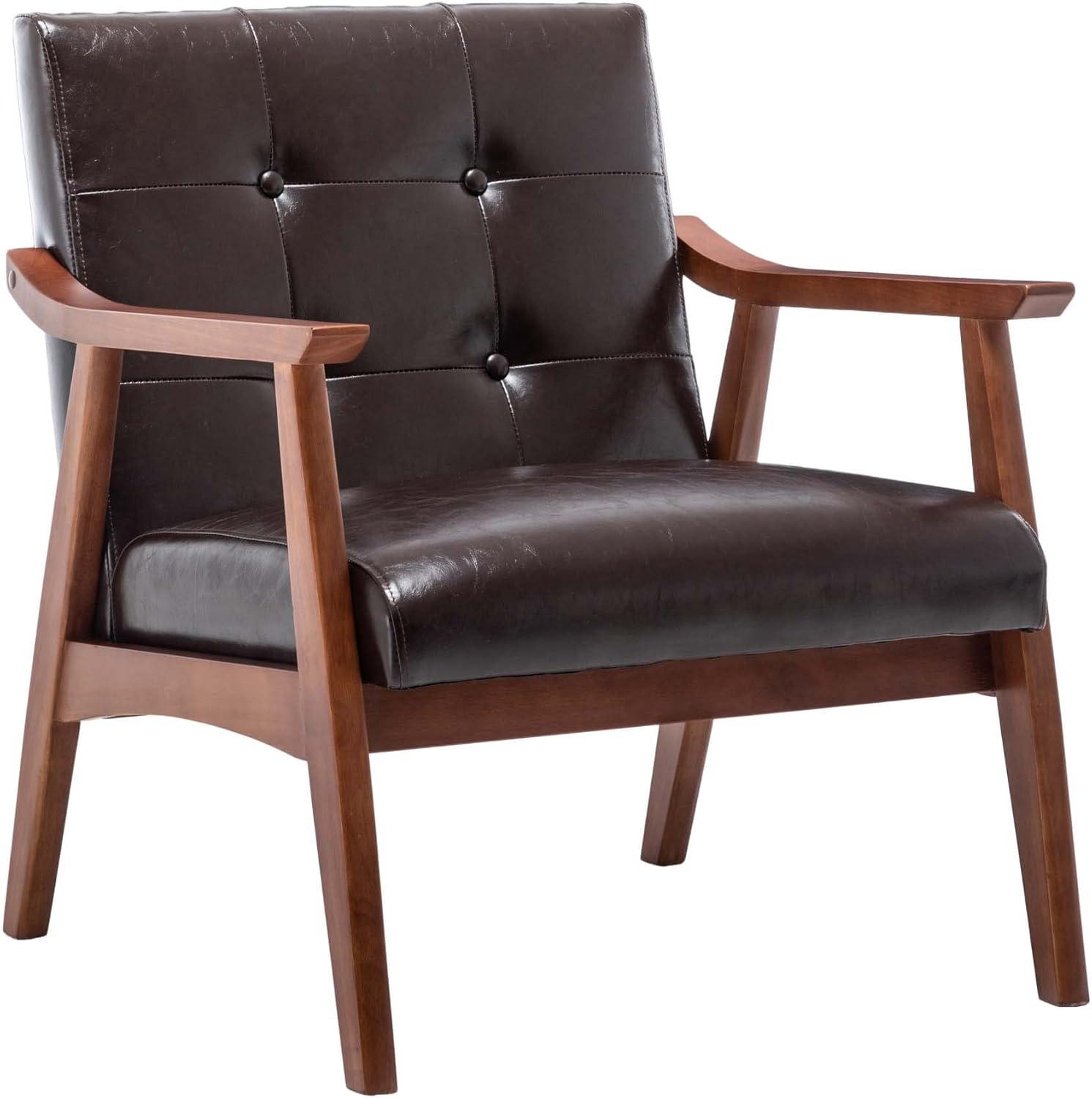 Convenience Concepts Take a Seat Natalie Accent Chair, Espresso Faux Leather/Espresso