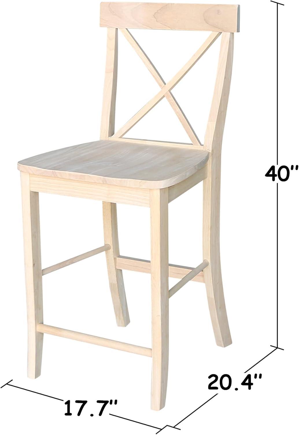 X Back Counter Height Barstool Unfinished - International Concepts