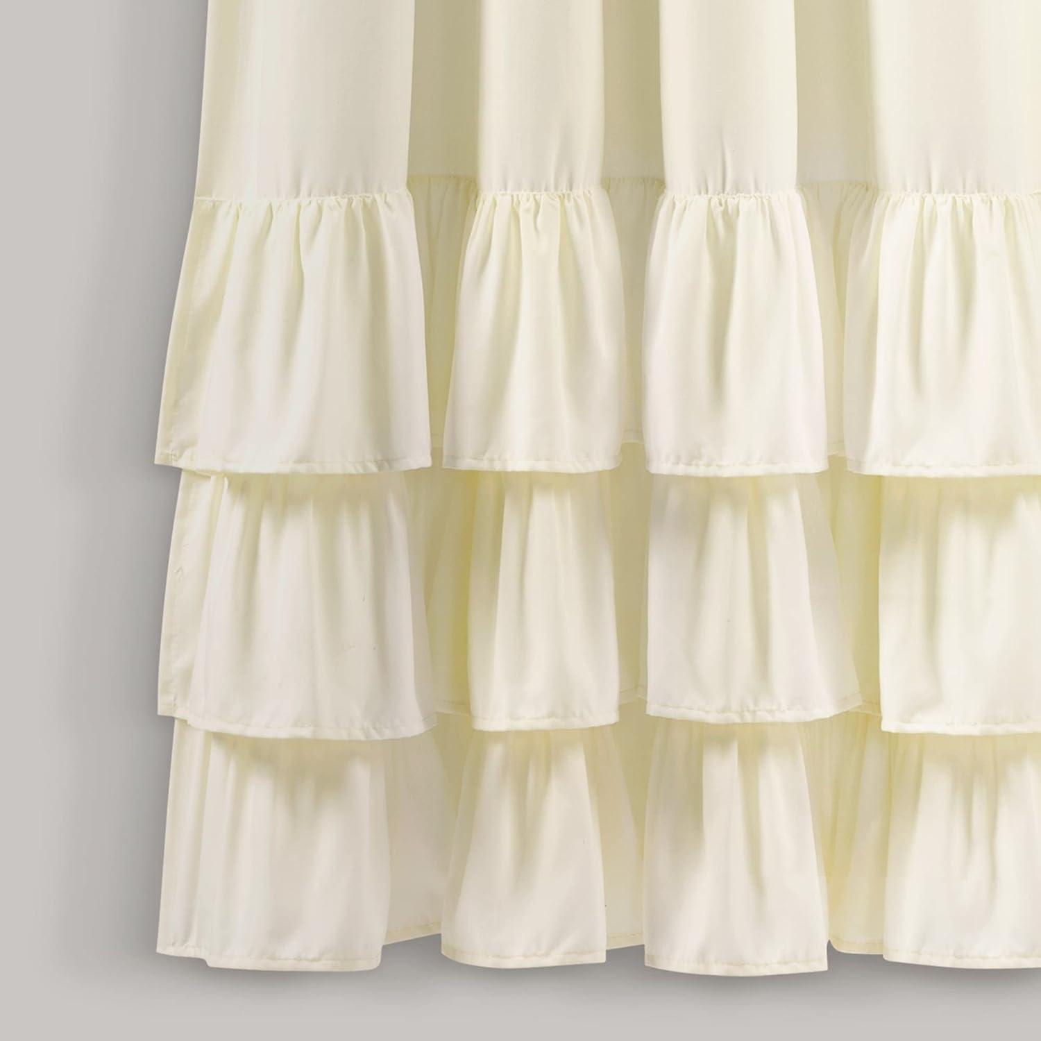 Lush Decor Allison Ruffle Polyester Semi Sheer Curtain Pair (Set of 2)