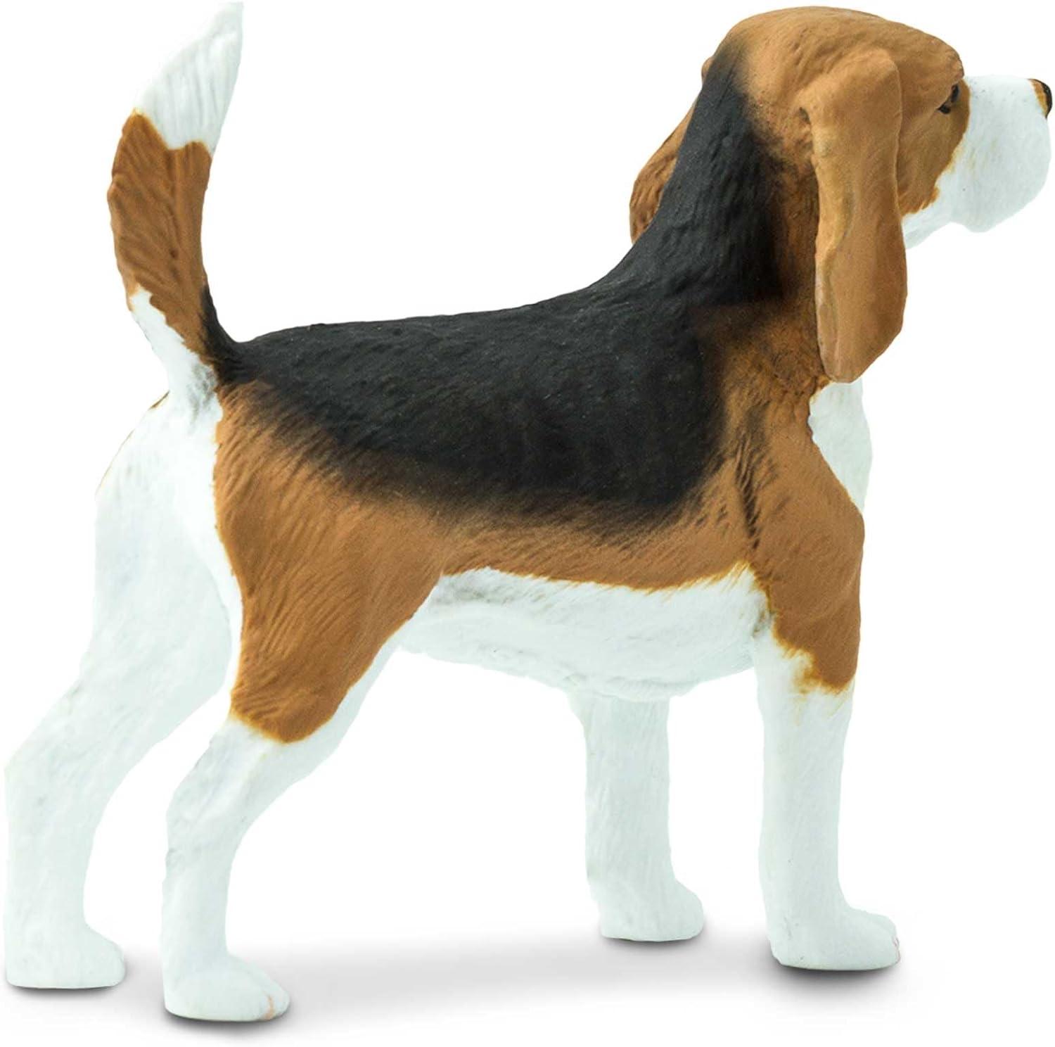 Hand-Painted Beagle Figurine 2.5" Plastic Toy