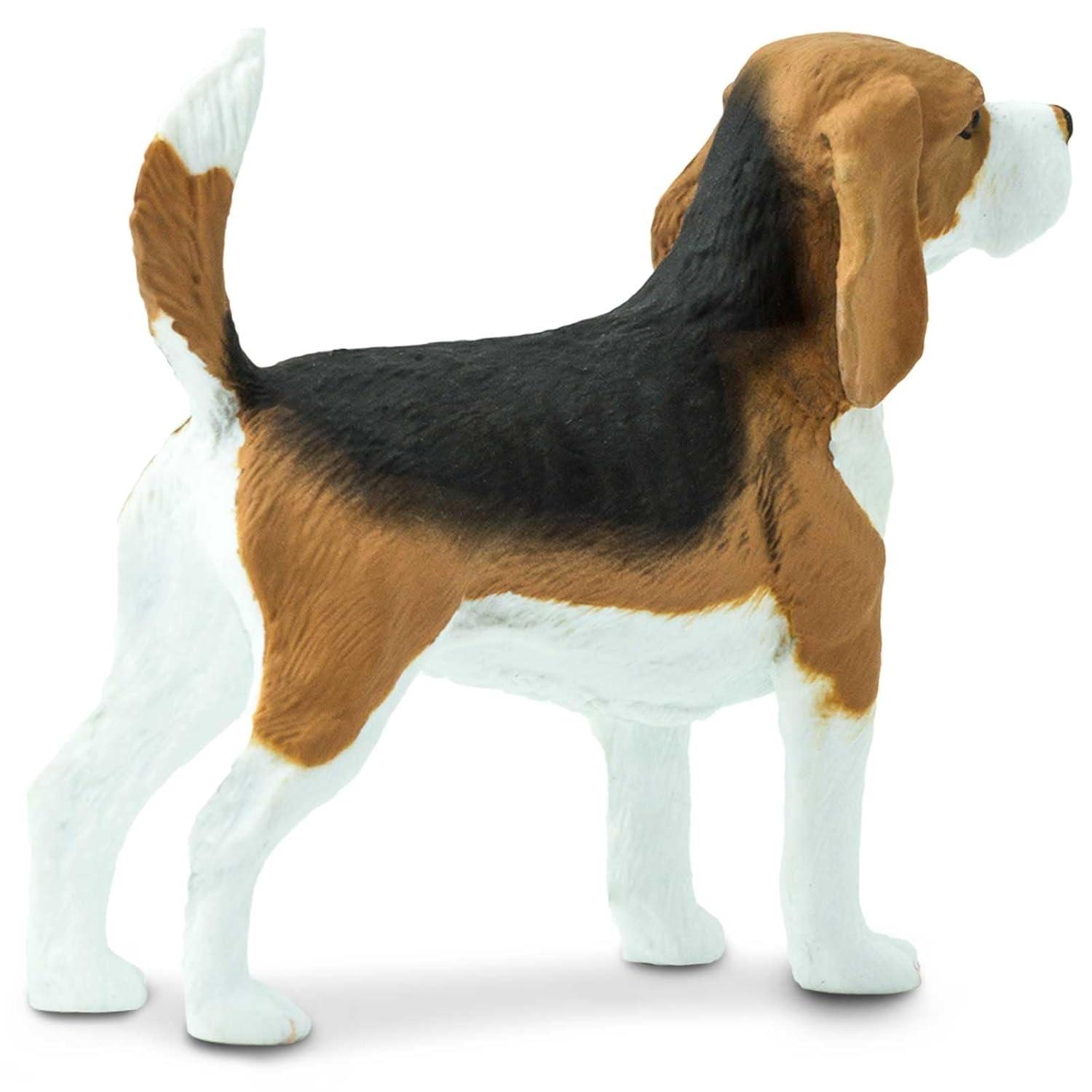 Hand-Painted Beagle Figurine 2.5" Plastic Toy