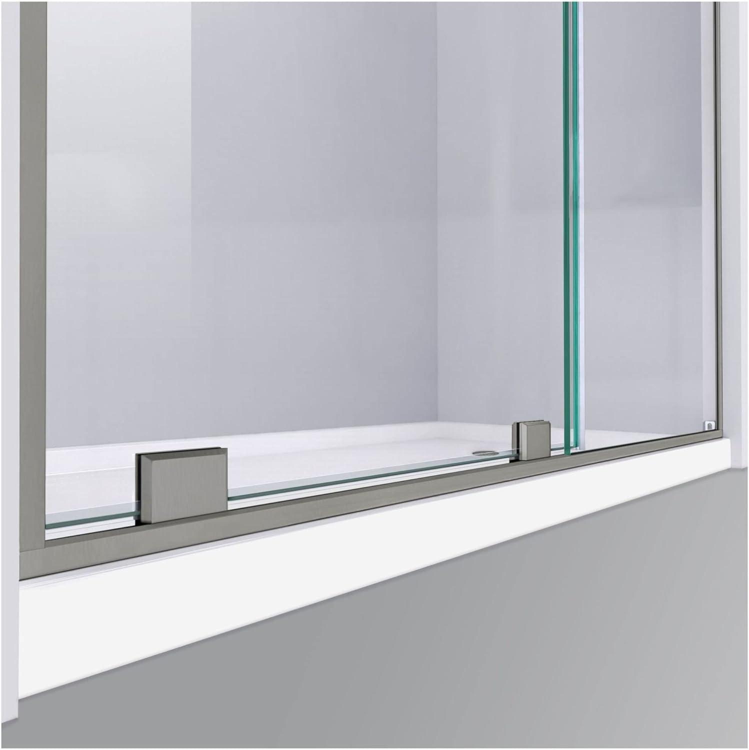 Mirage-Z 56-60 in Frameless Brushed Nickel Sliding Tub Door