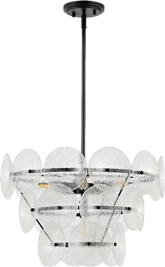 Landreth Chandelier - Black/Clear - Safavieh.