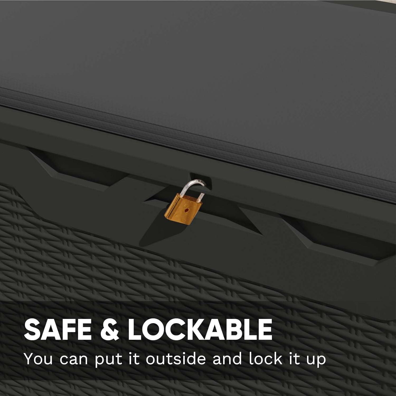 Patiowell 100 Gallons Water Resistant Resin Lockable Deck Box