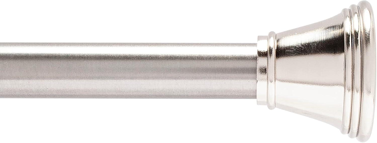 Adjustable Brushed Nickel Tension Shower Curtain Rod 42-72 Inches