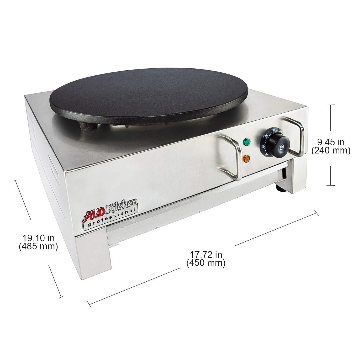 ALDKitchen Crepe Maker Commercial | Electric Pancake Maker | Nonstick 16 Plate | 110V