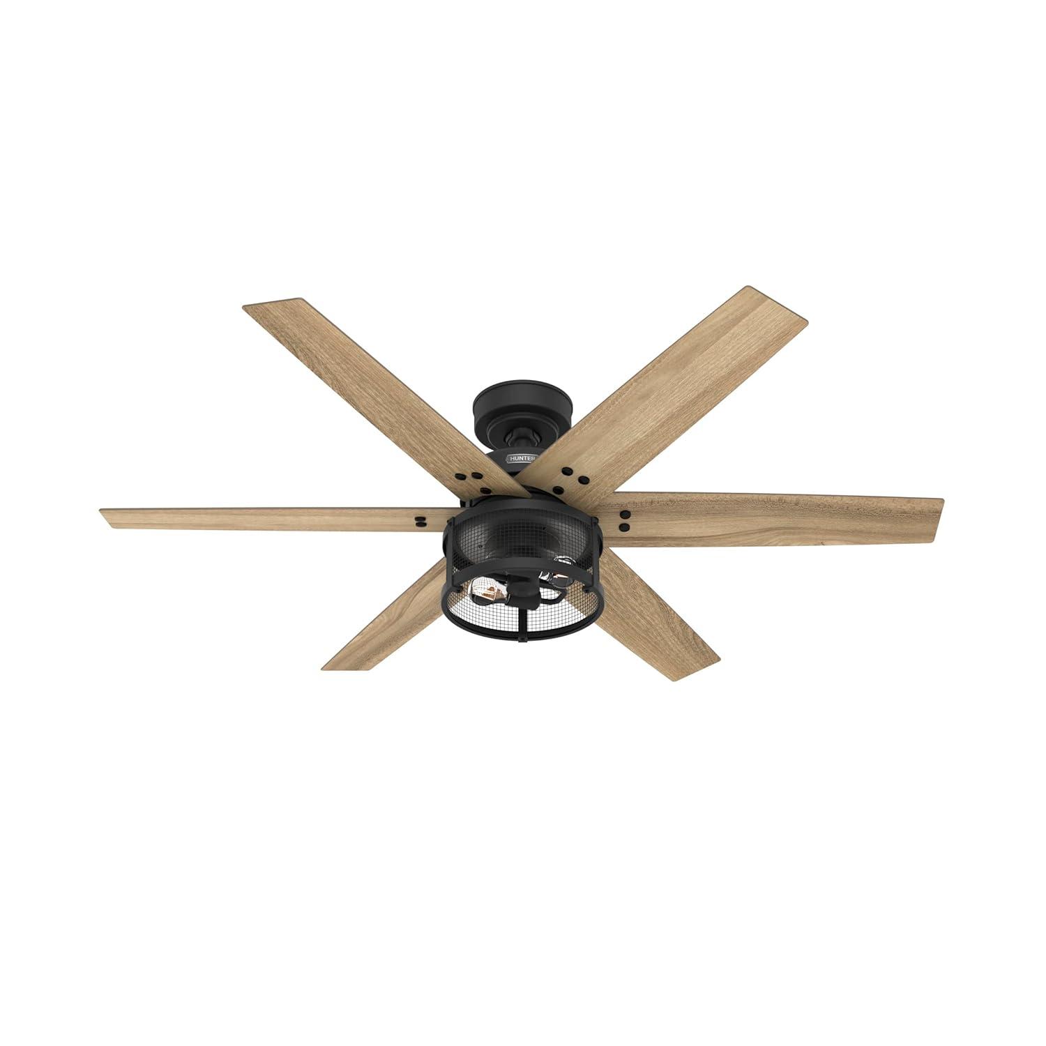52" Houston 6 - Blade Ceiling Fan With LED Light Kit And Handheld Remote