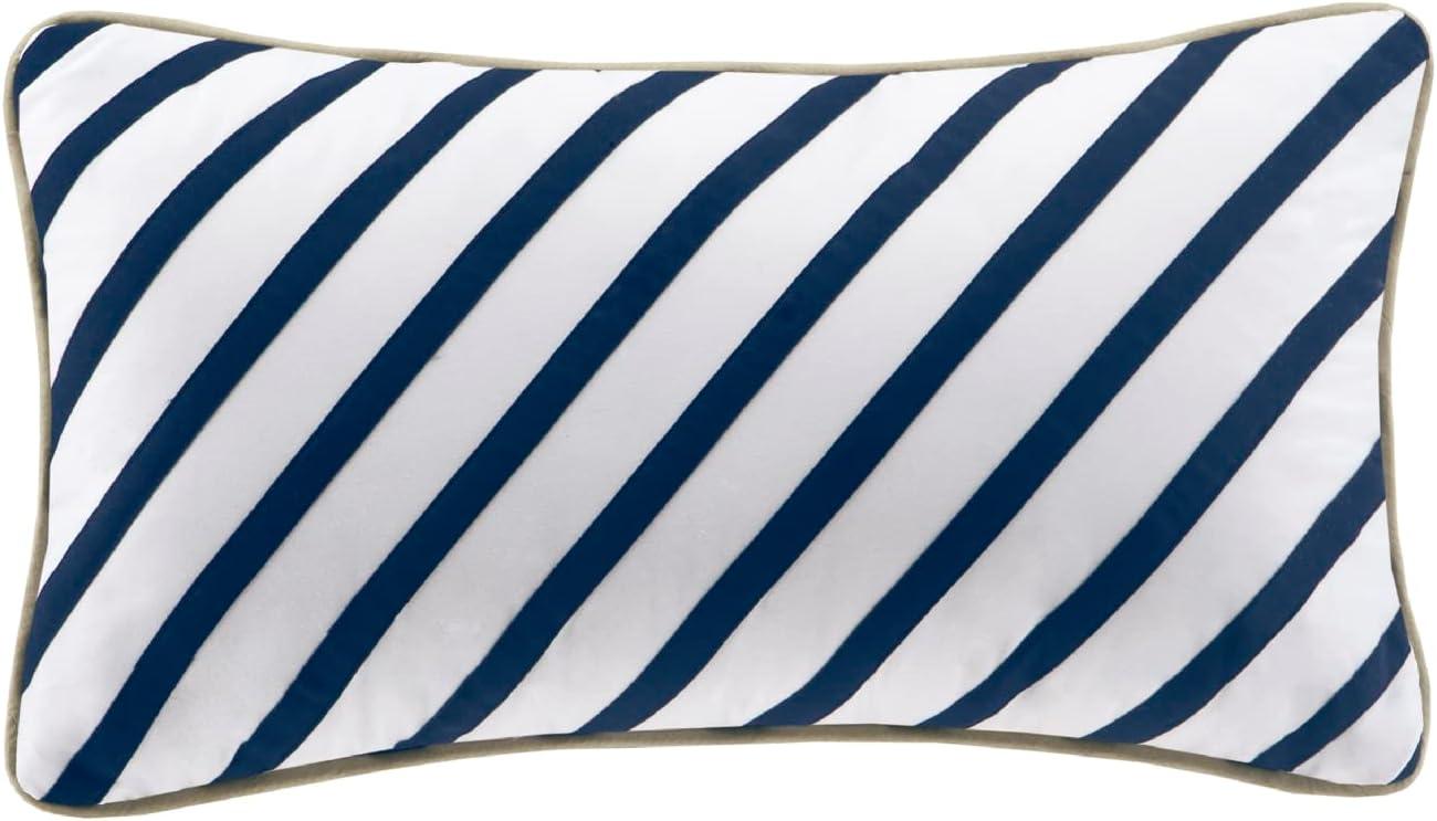 Navy and Khaki Striped Twin/Twin XL Duvet Cover Set