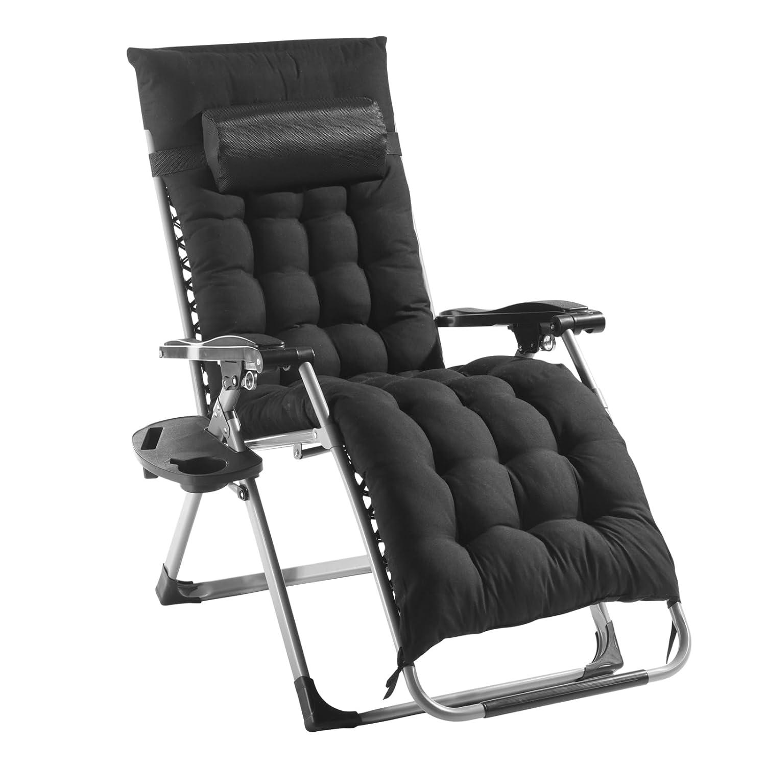 VEVOR 26" Zero Gravity Recliner Lounge Chair - Heavy-Duty Folding Indoor/Outdoor Lounger