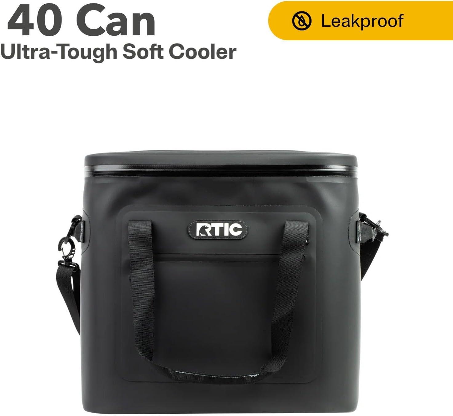RTIC Outdoors 40 Cans Soft Sided Cooler - Black
