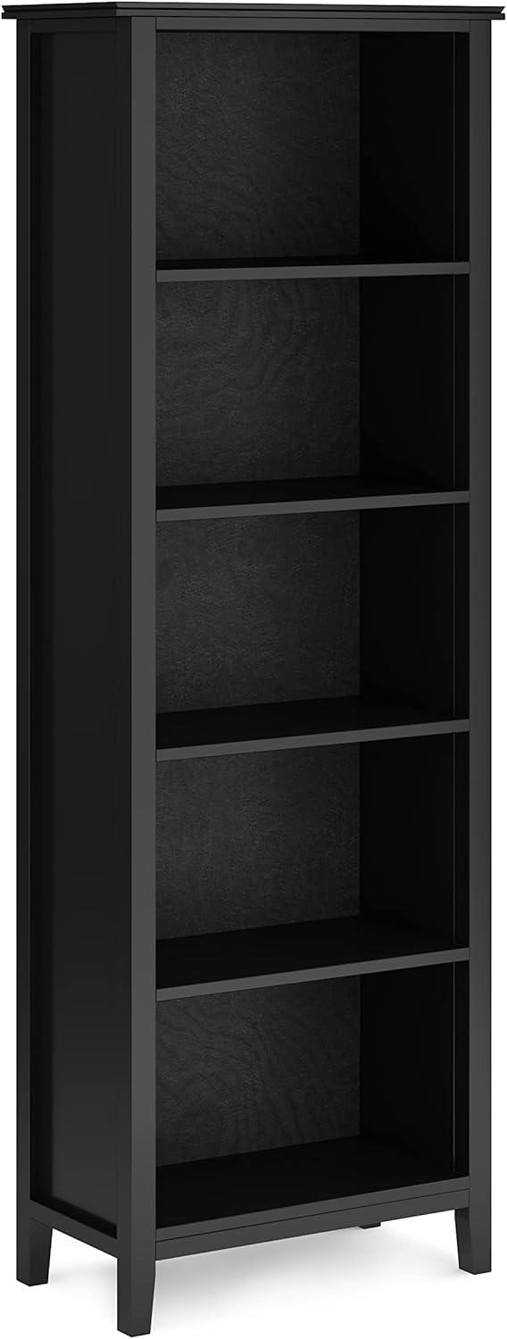 Artisan SOLID WOOD 72 inch x 26 inch Contemporary 5 Shelf Bookcase in Black