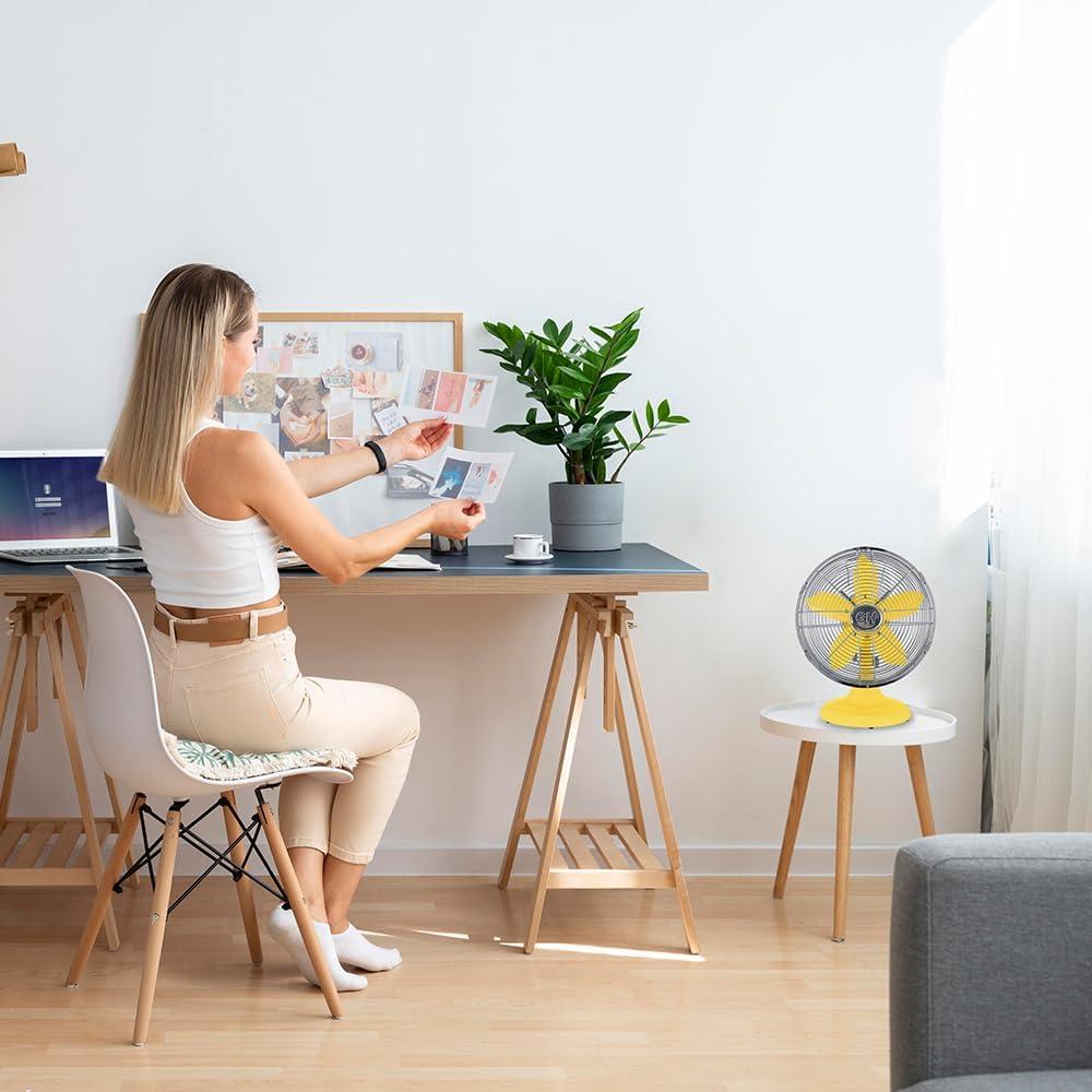 Good Housekeeping Good Housekeeping's All-Metal Retro 3-Speed 12" Oscillating Office Desk Table Fan (Multiple Finishes Available)
