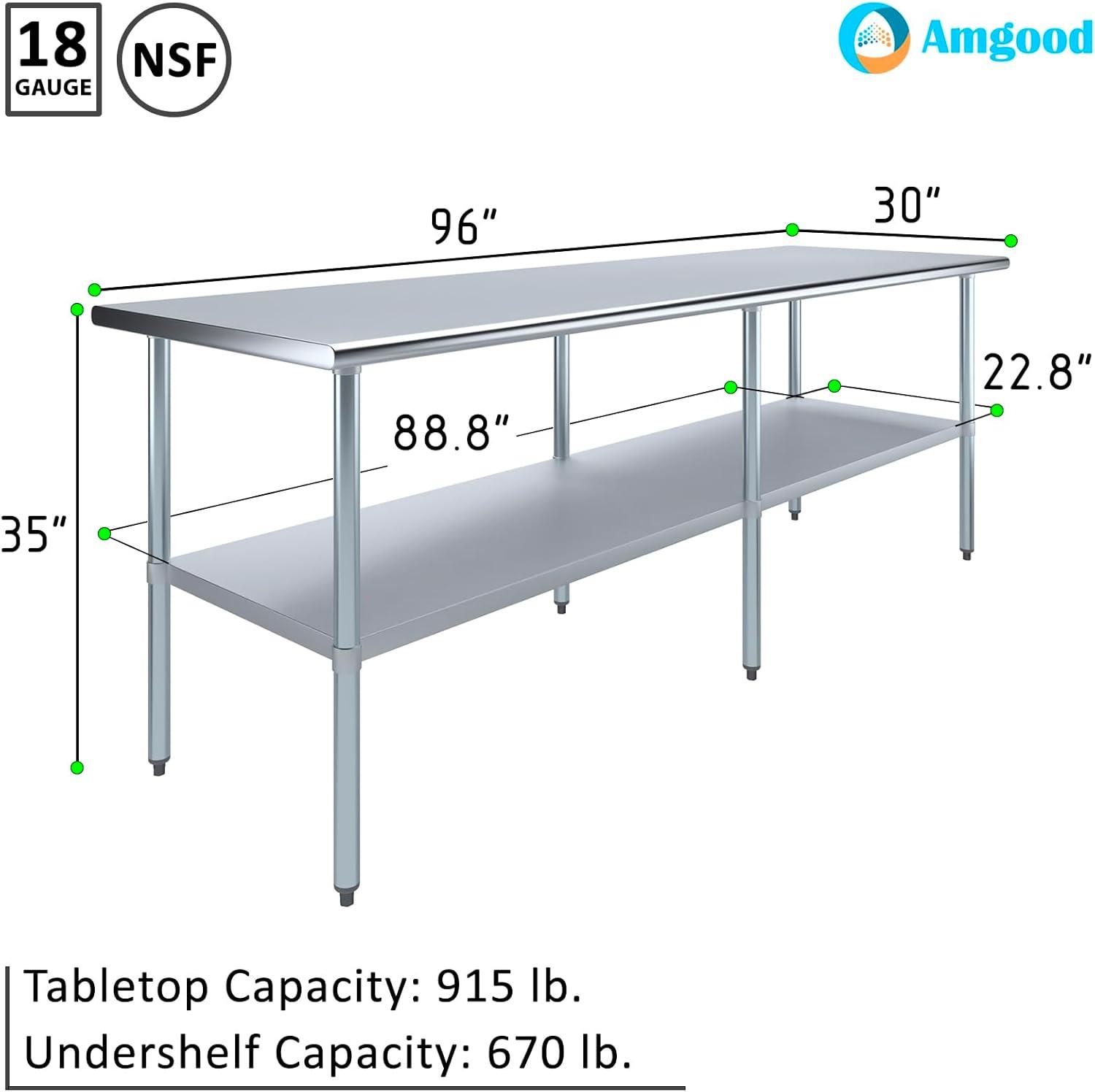 Amgood Amgood Stainless Steel 35'' H Work Table