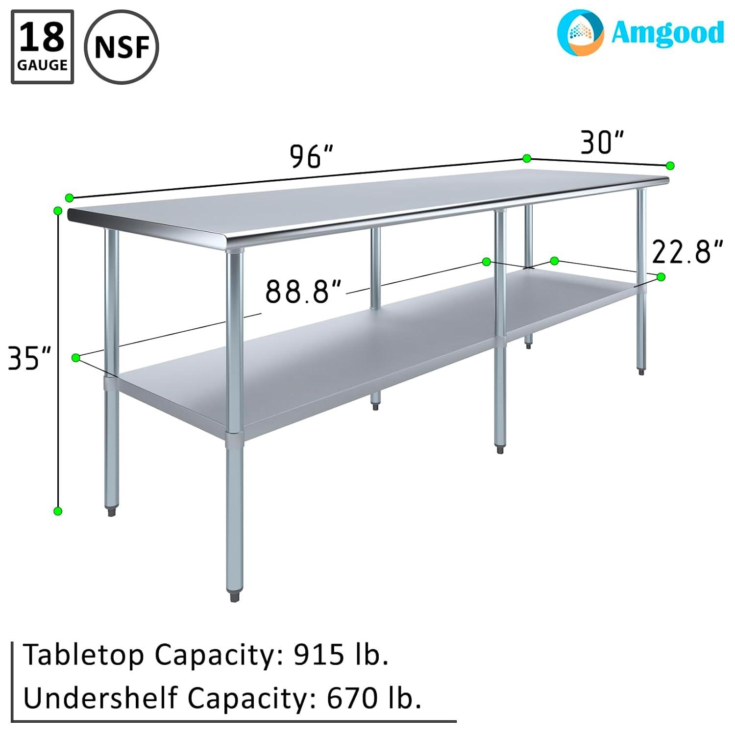 Amgood Amgood Stainless Steel 35'' H Work Table