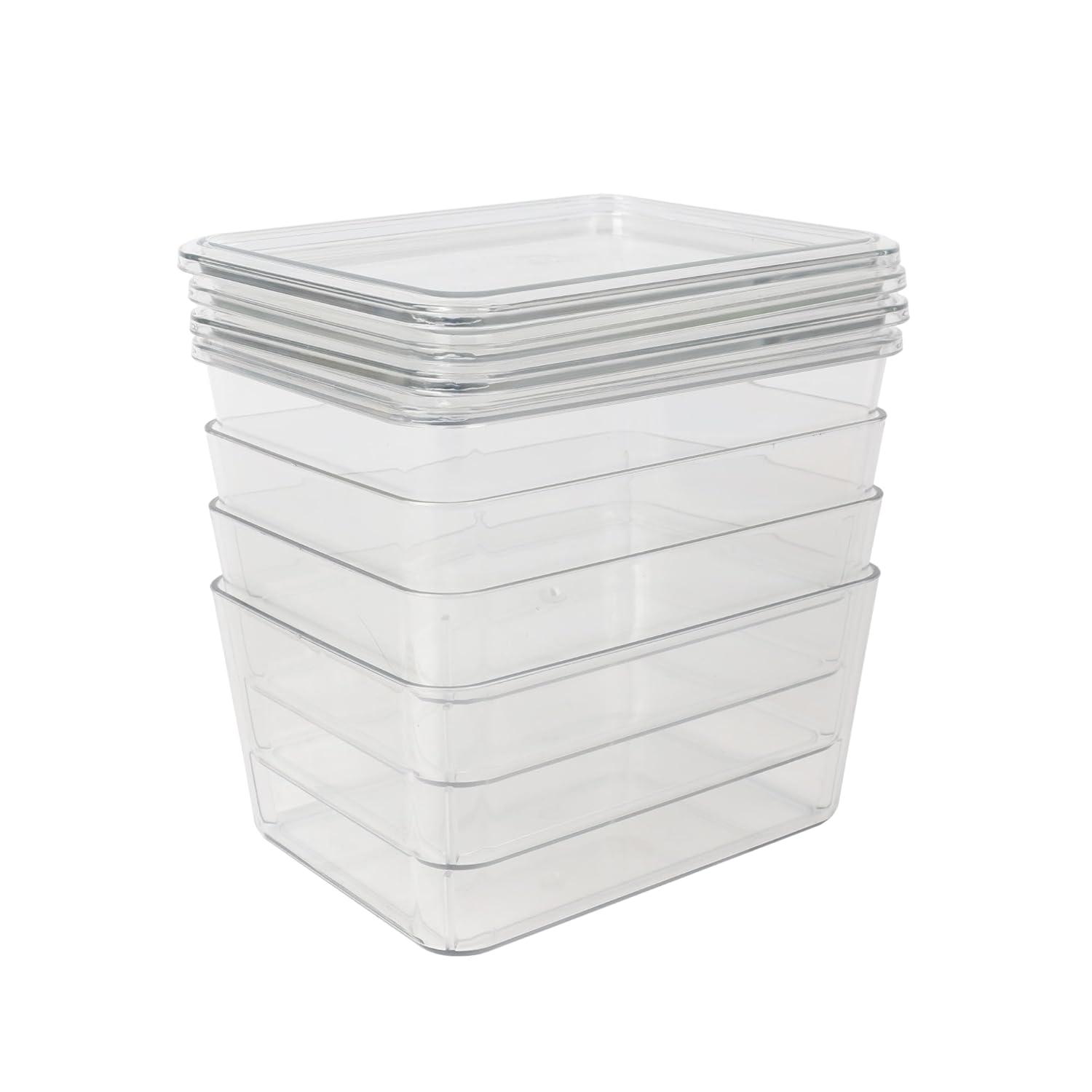 Martha Stewart Martha Stewart Brody Premium Plastic Storage Bins With Lids (Set of 4)