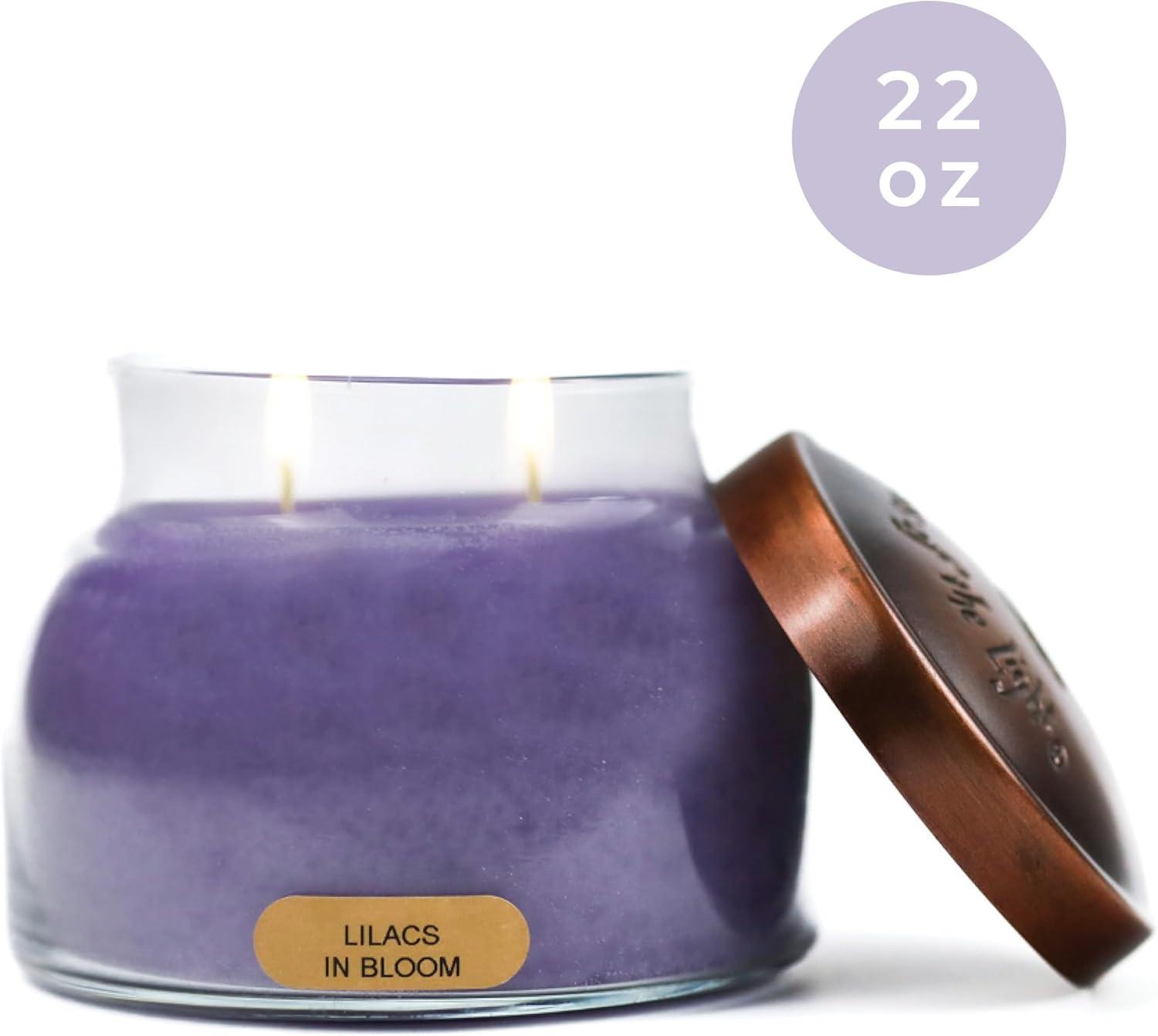 A Cheerful Giver - Lilacs In Bloom Mama Scented Glass Jar Candle (22oz) with Lid & True to Life Fragrance Made in USA
