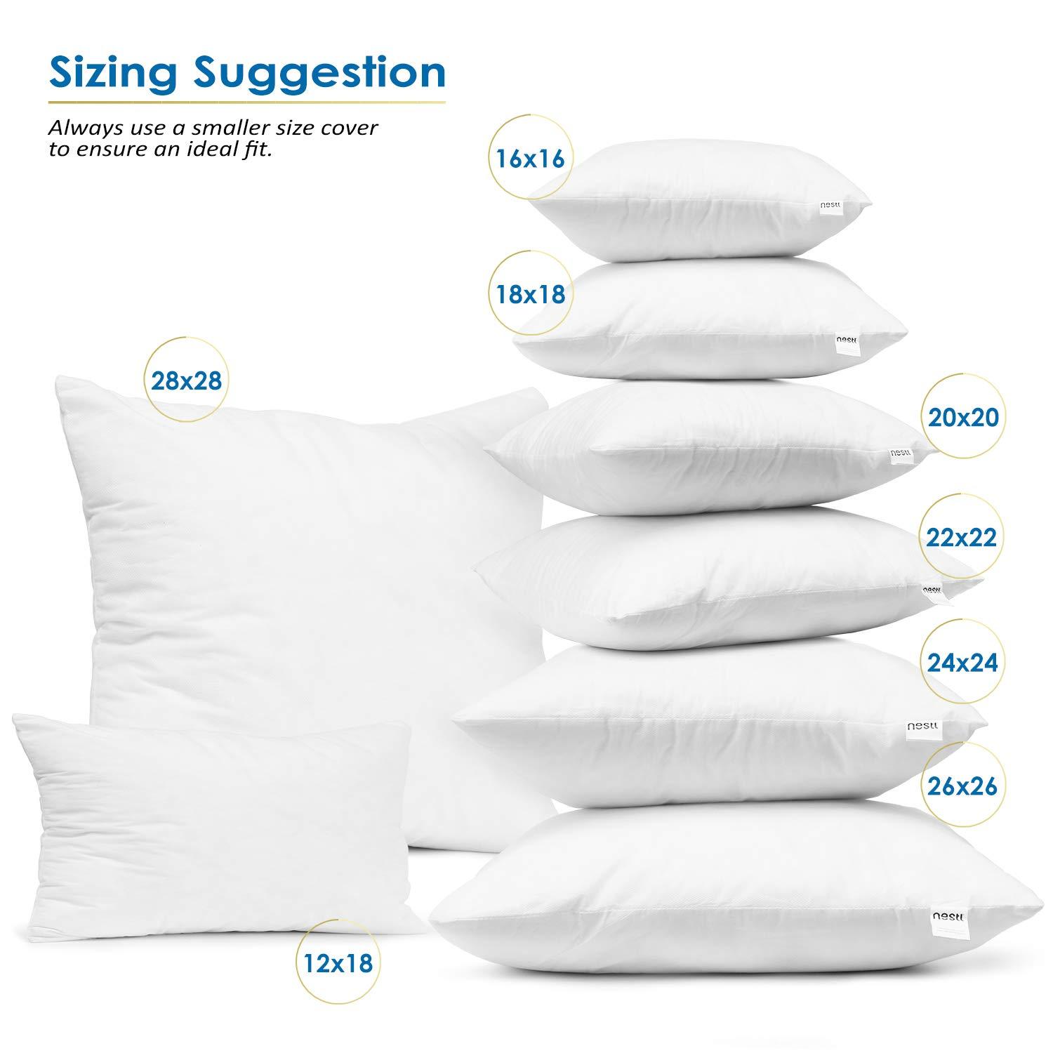 Nestl Throw Pillow Inserts, 24"x24", White