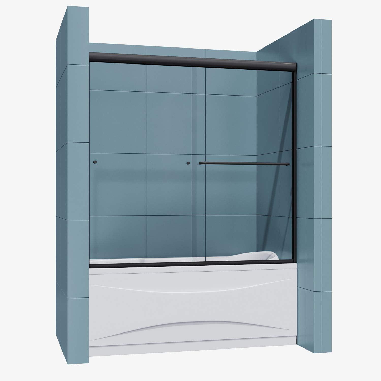 56"-60" W x 57.37" H Semi-Frameless Bypass Tub Door
