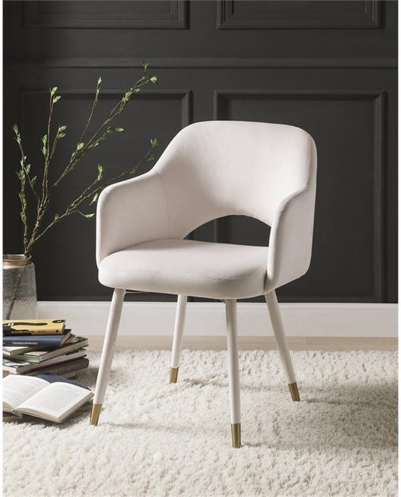 ACME Applewood Accent Chair in Cream Velvet & Gold