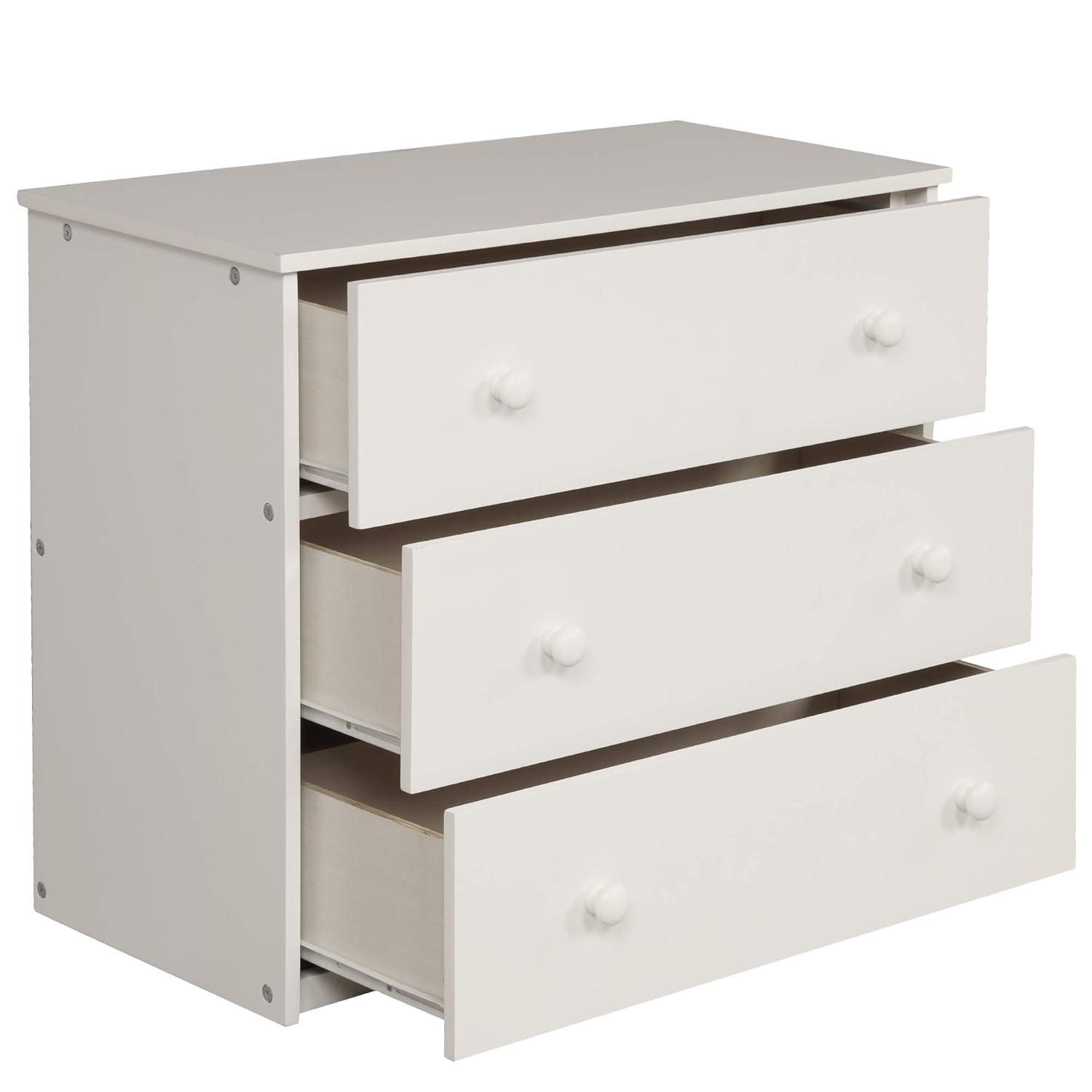 Harper & Bright Designs Twin Size Low Loft Bed with Rolling Portable Desk and Storage Cabinet, Wooden Low Study Loft Bed with Drawers, for Kids Teens Girls Boys - White