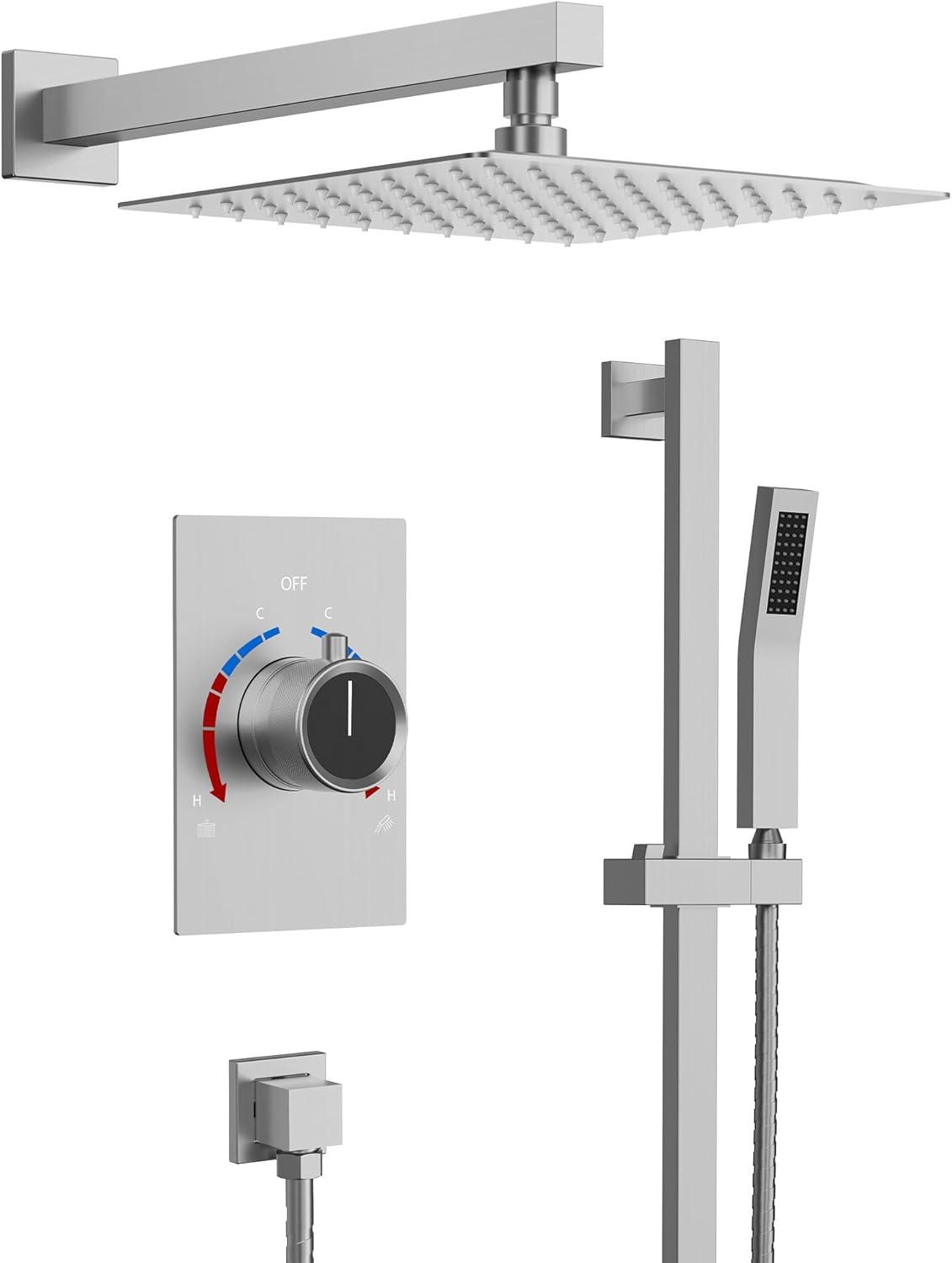 RainfallCascade 10" Pressure Balanced Slide BarShower System with Rough-In Valve