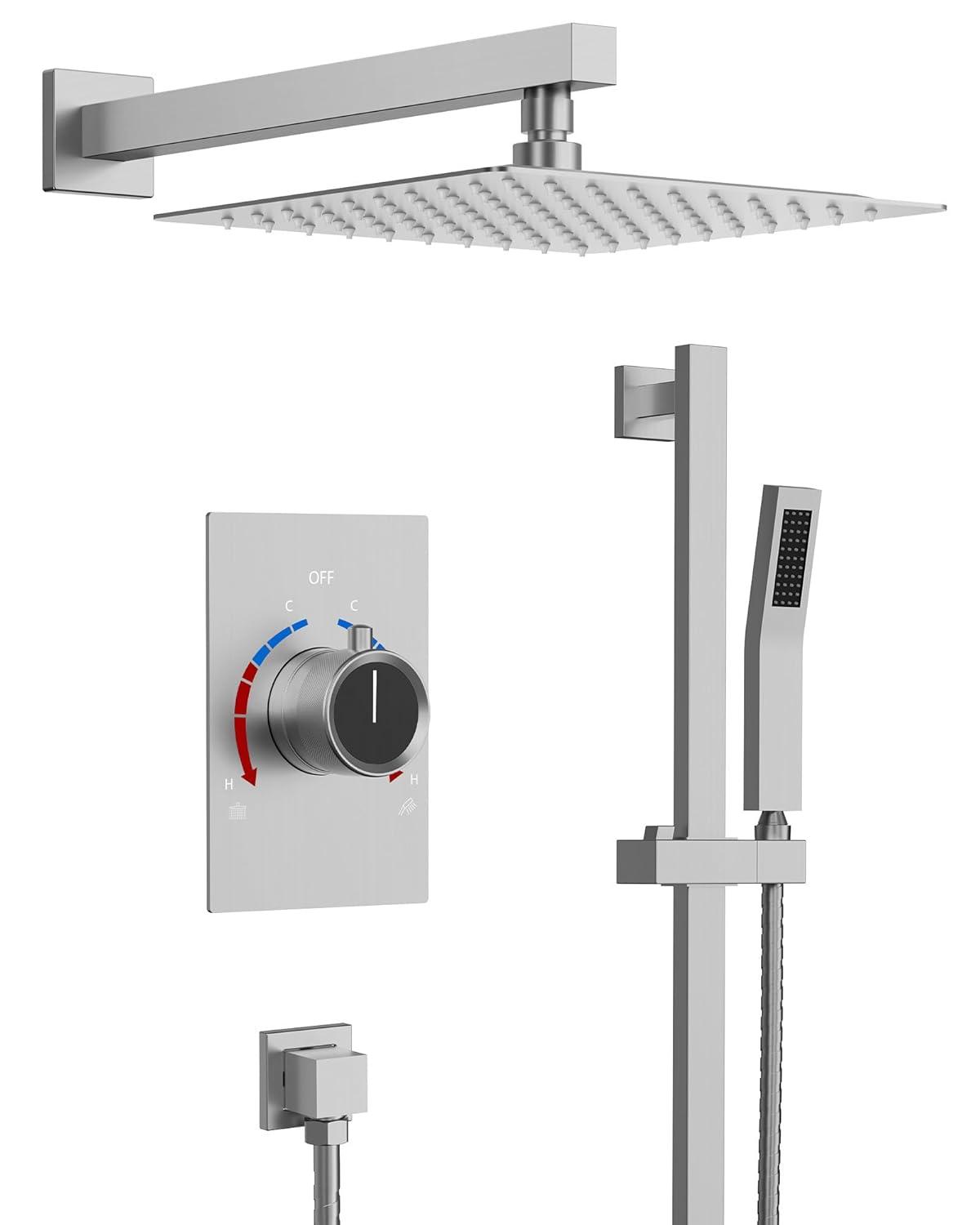 RainfallCascade 10" Pressure Balanced Slide BarShower System with Rough-In Valve