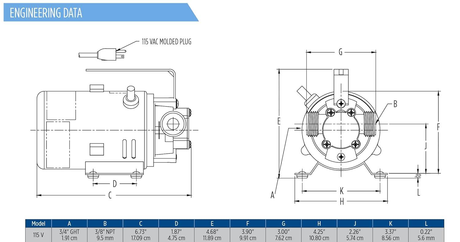 Little Giant 555113, Model 370, Series Pony Pump, Non-Submersible Utility/Transfer Pump, 1/10 HP, 115 Volts, 360 GPH at 1 ft, 6 ft Cord