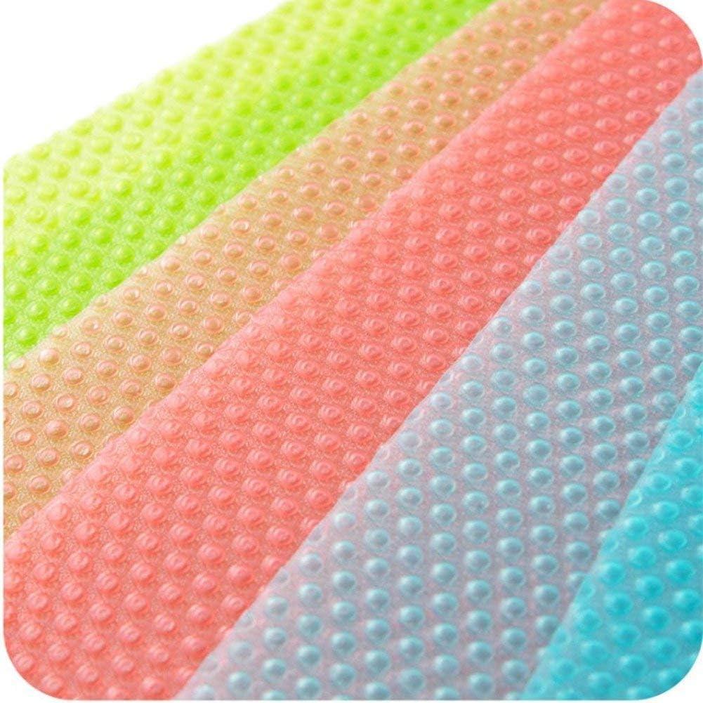 Multicolor EVA Refrigerator Drawer and Shelf Mats, 17.7 x 11.3 inches, 9 Pack