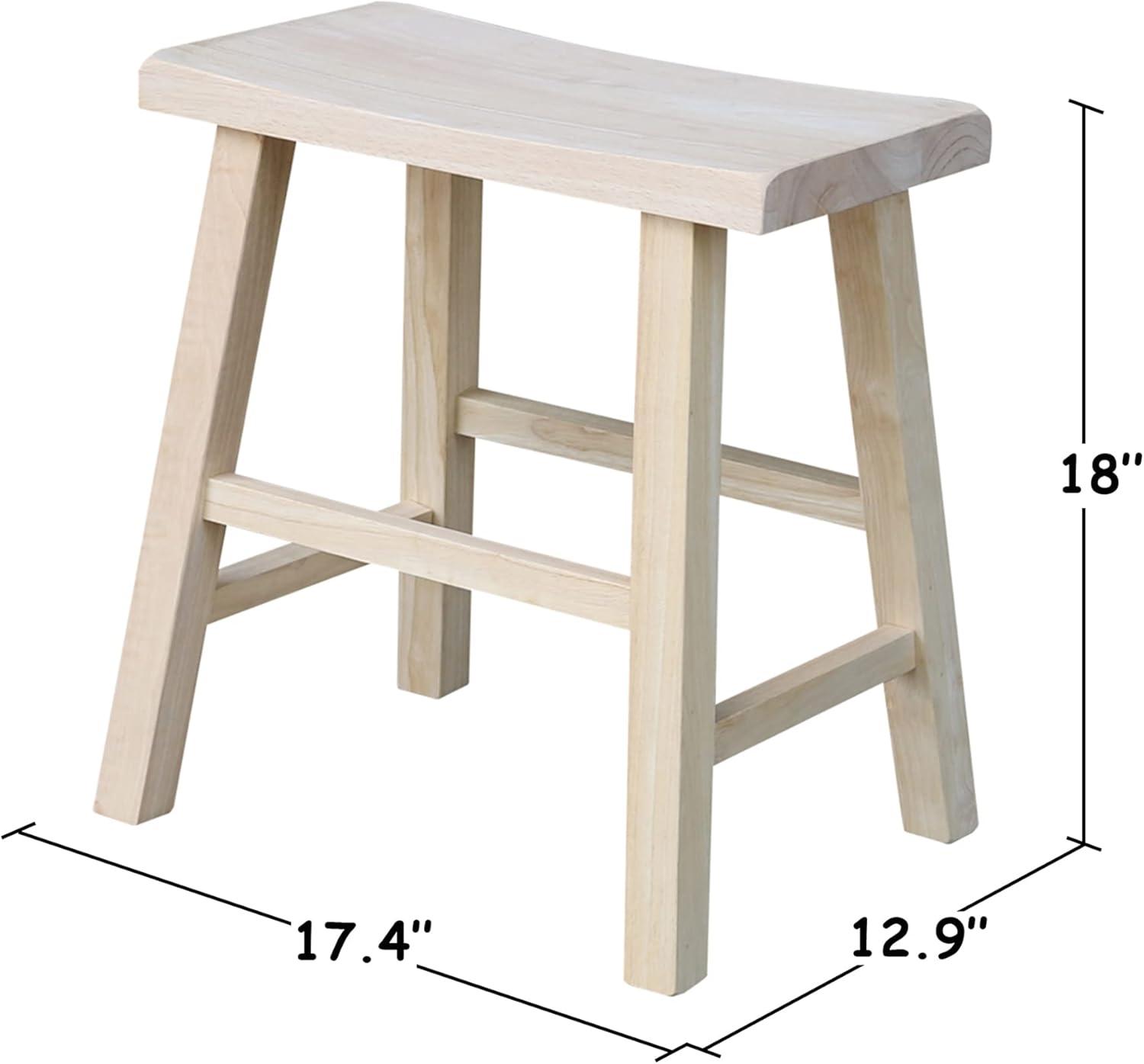 18" Saddle Seat Stool Hardwood Natural - International Concepts