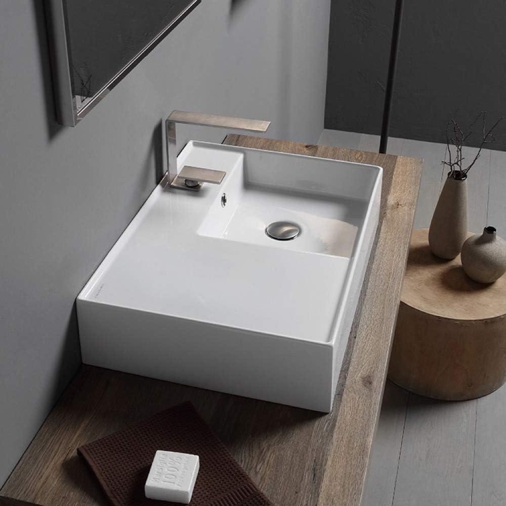 Scarabeo By Nameeks 17.3'' White Ceramic Rectangular Bathroom Sink with Overflow