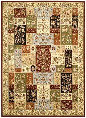 Multi/Ivory Floral Motif Synthetic Runner with Border Embellishment