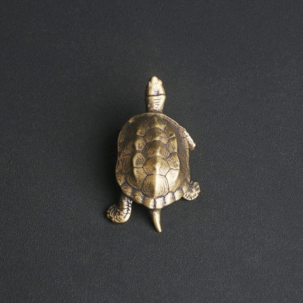 TEAMWILL 1PC Brass Vintage Turtle Figurine Statue Home Ornaments Animal Figurines Gift US