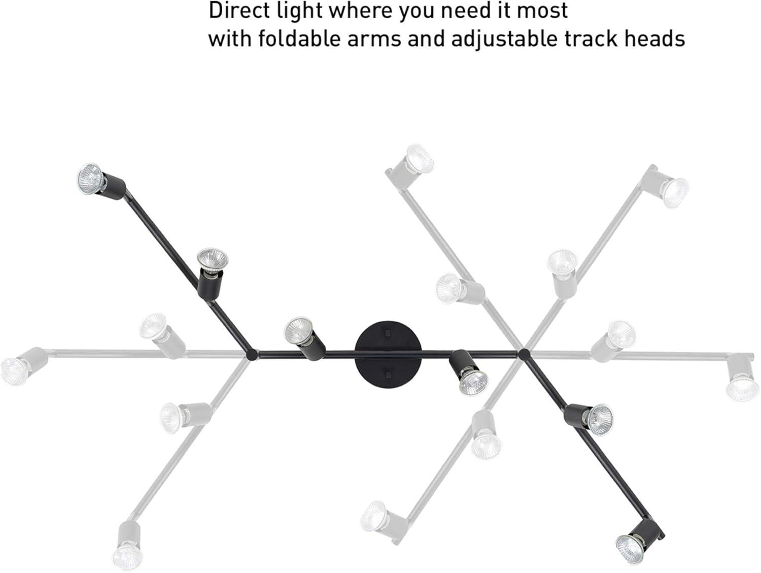 Payton Matte Black Foldable 6-Light Track Lighting Kit