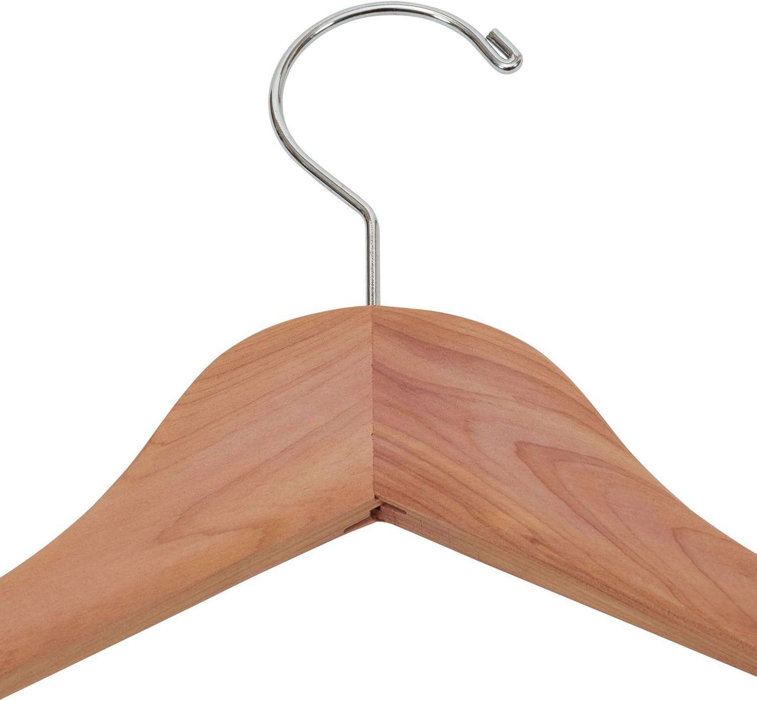 Household Essentials CedarFresh 26340 Red Cedar Wood Clothes Hangers | Locking Trouser Bar and Swivel Hook | Set of 4