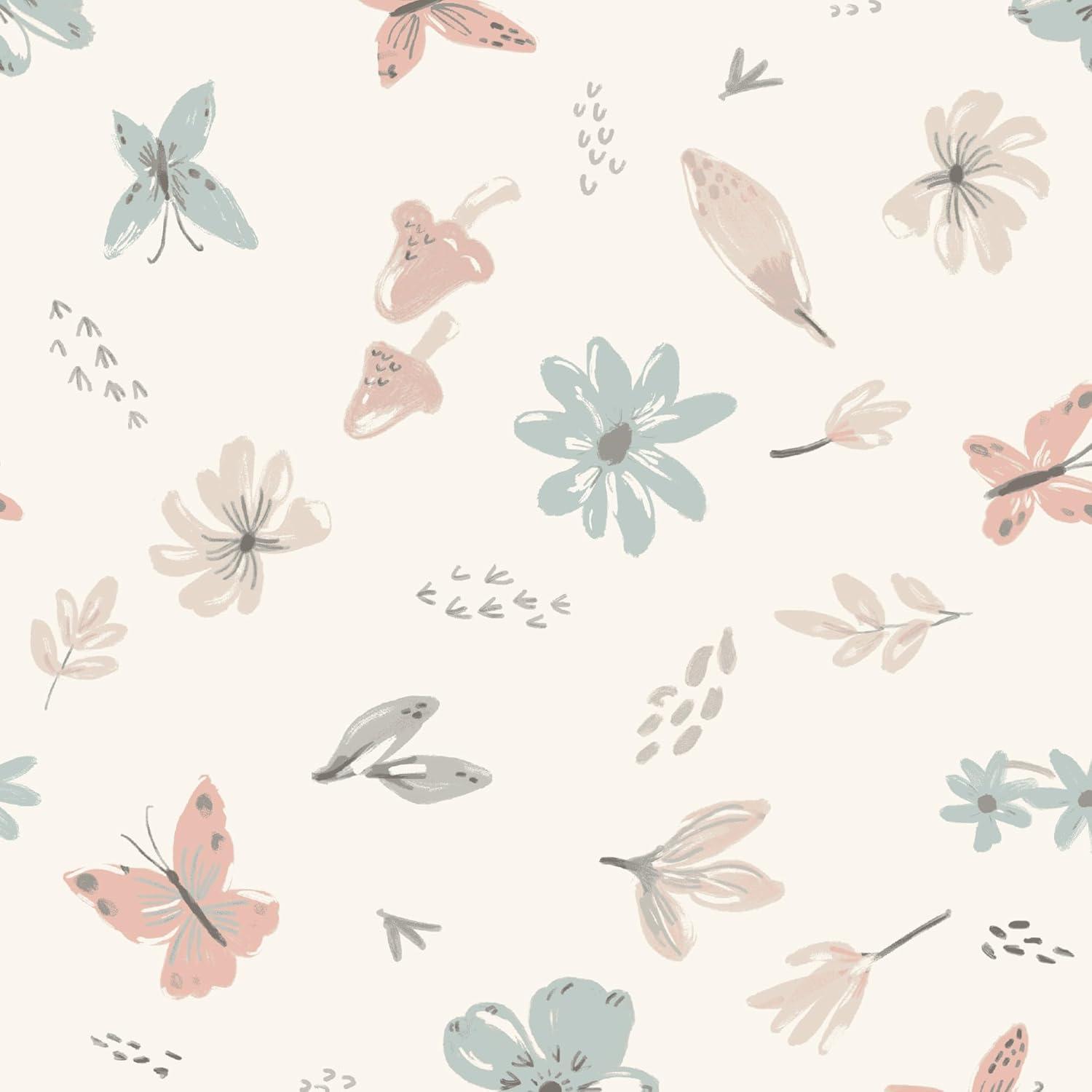 Lambs & Ivy Little Spirit Cotton Fitted Crib Sheet - White, Coral, Modern