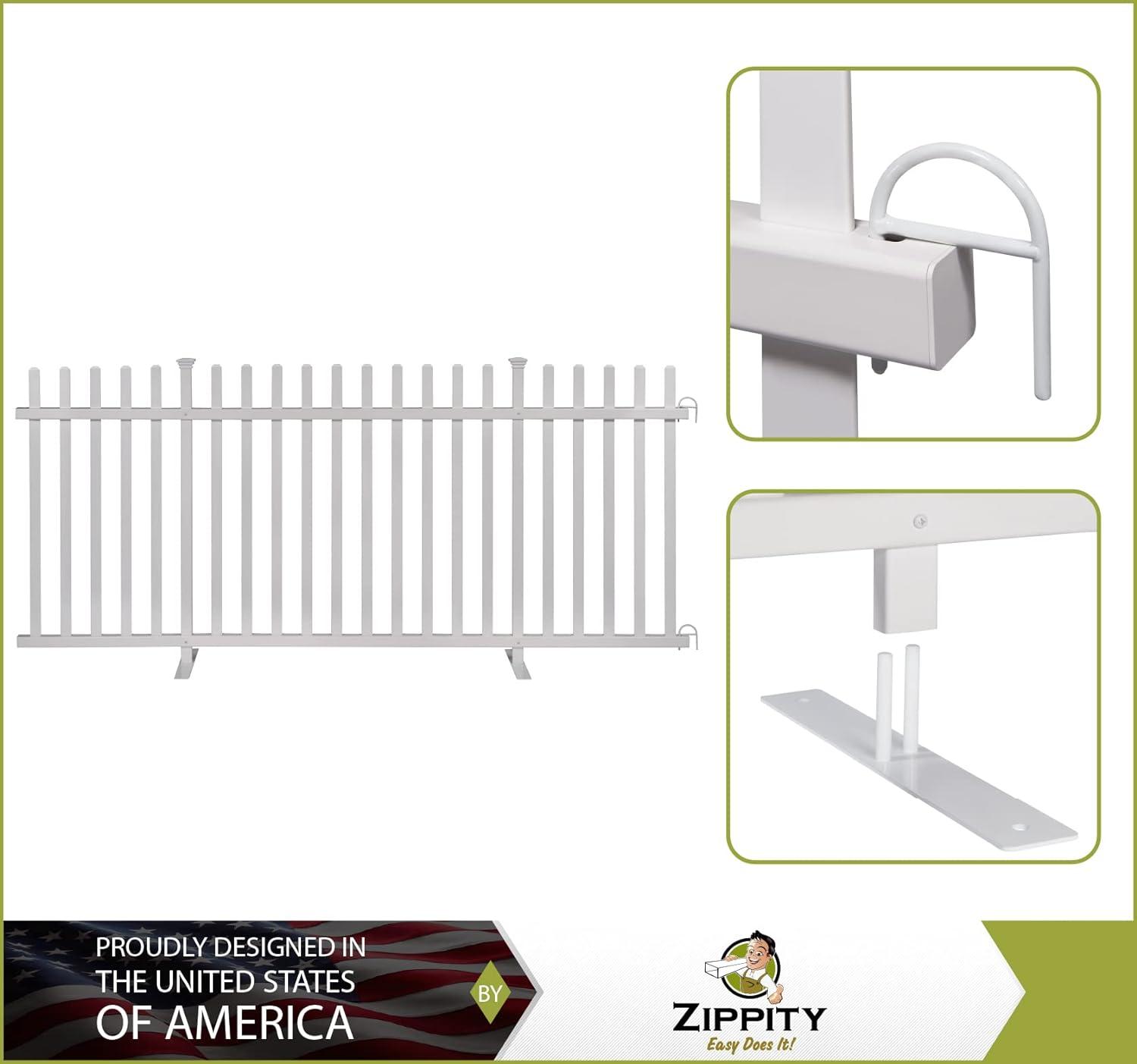 Lightweight Portable Vinyl Fence Kit with Metal Base (42in x 92in)