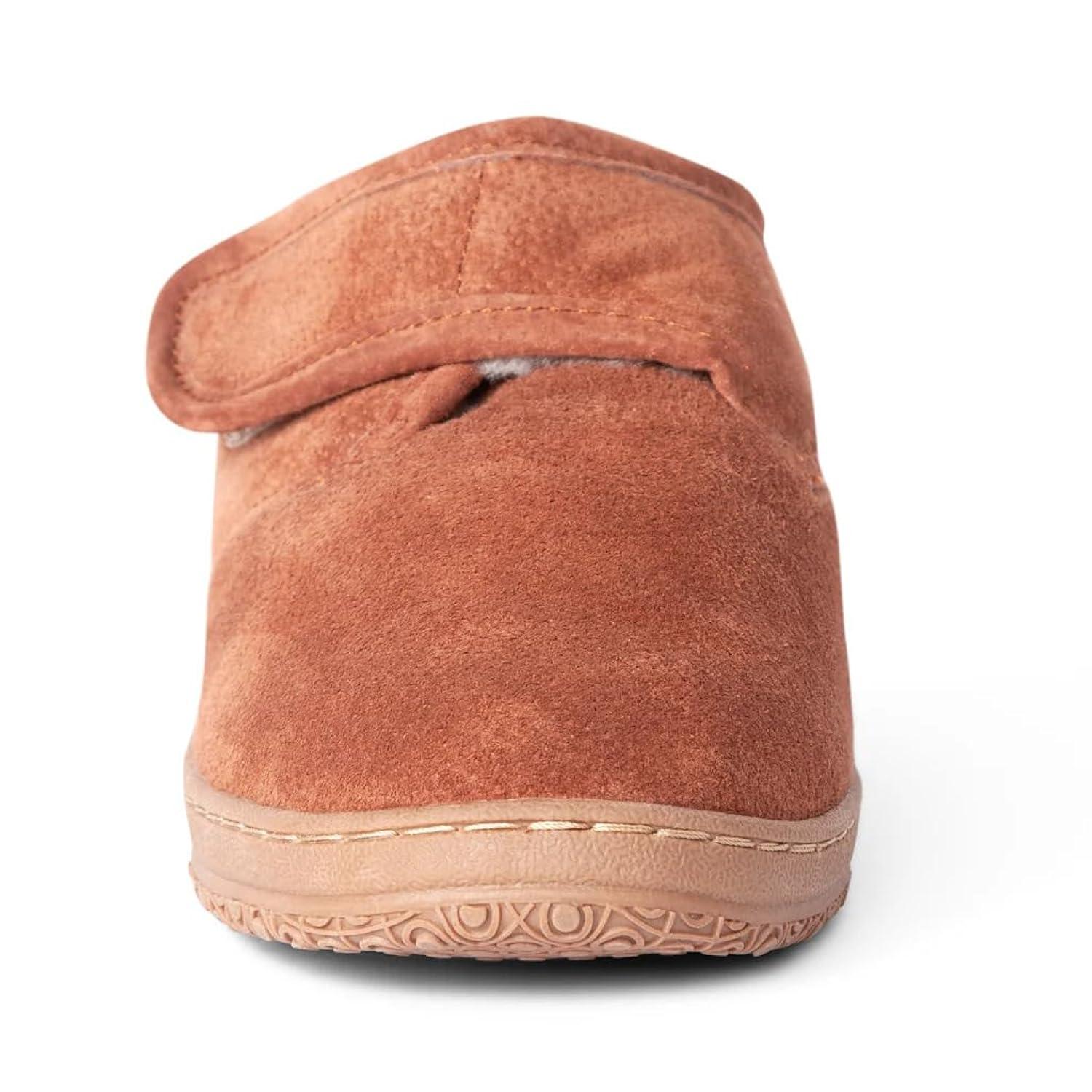 Old Friend Footwear Old Friend Adjustable Bootee Wide Slipper Brown | 421204 215