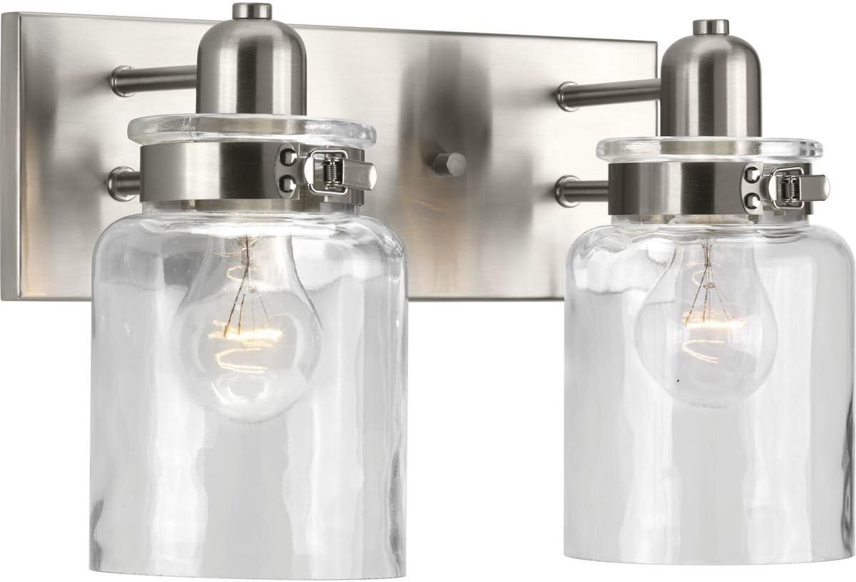 Brushed Nickel Apothecary Style Dimmable Bath Light