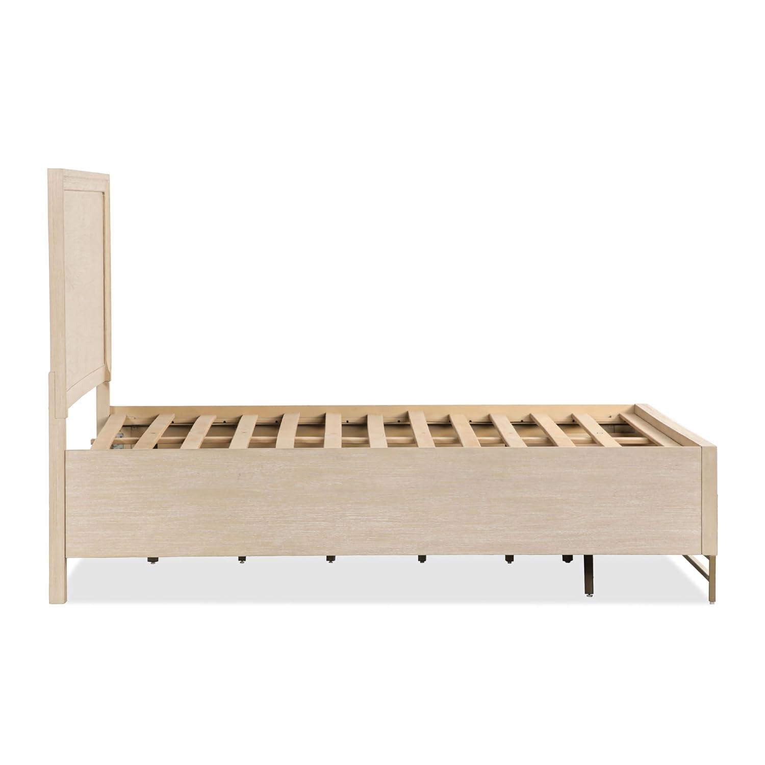 HOMES: Inside + Out 3pc Queen Neovesi Platform Bedroom Set Boho with 2 Nightstands Oak