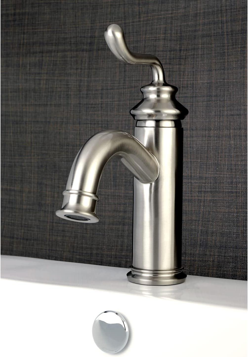 Kingston Brass Royale Single-Handle 1-Hole Deck Mount Bathroom Faucet with Push Pop-Up