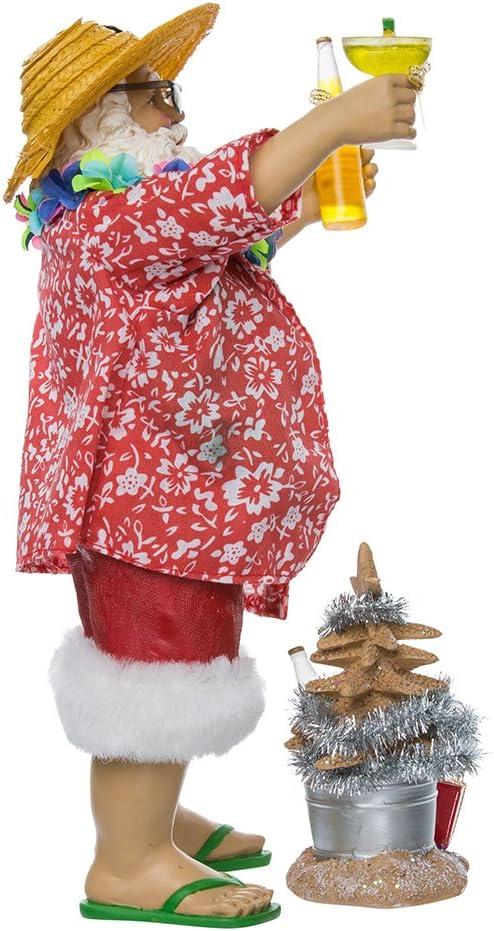 Kurt Adler Fabriche' Beach Santa, 10-Inch, 2-Piece set