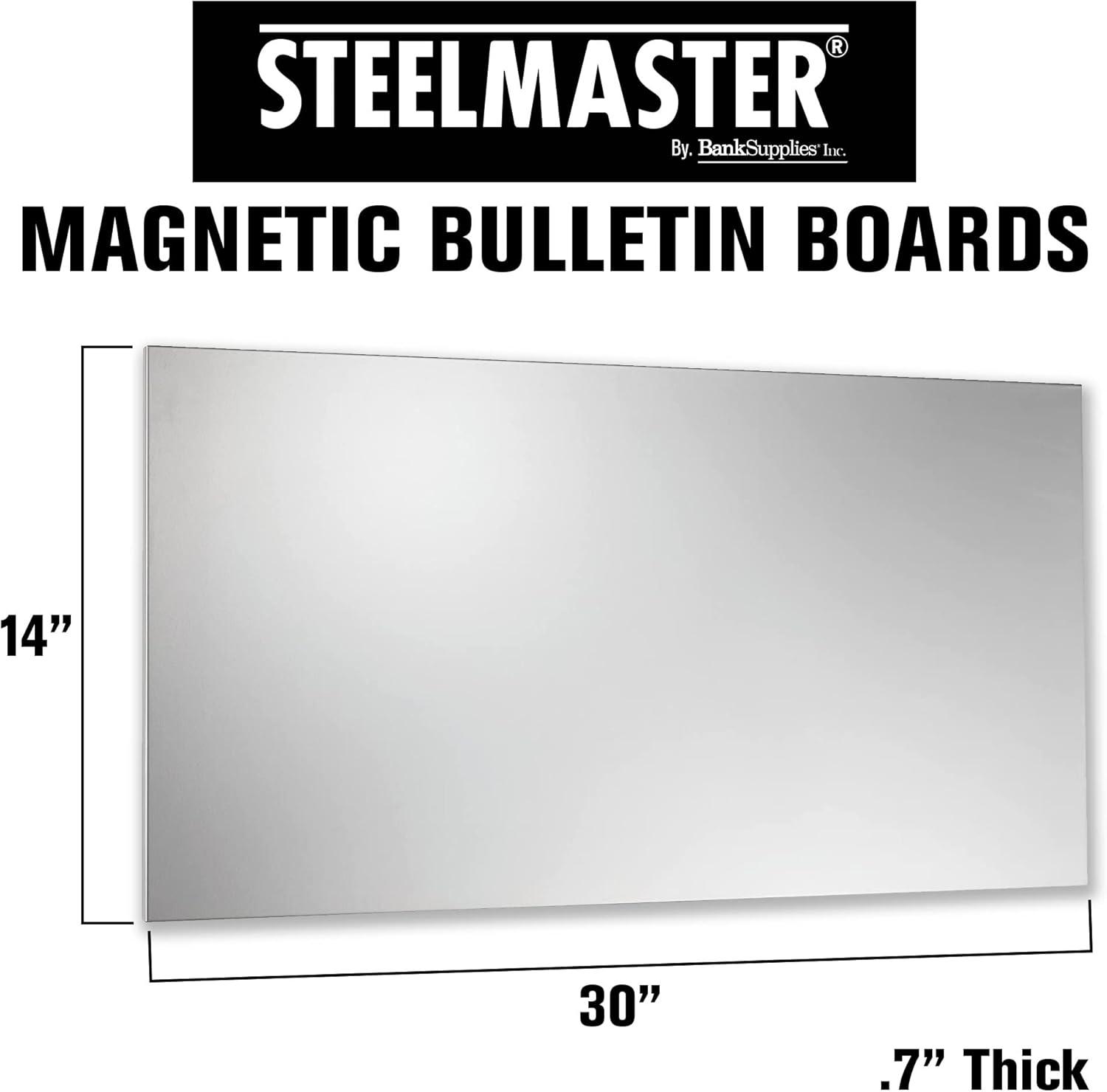 Silver Steel Magnetic Bulletin Board with Dry Erase Accessories