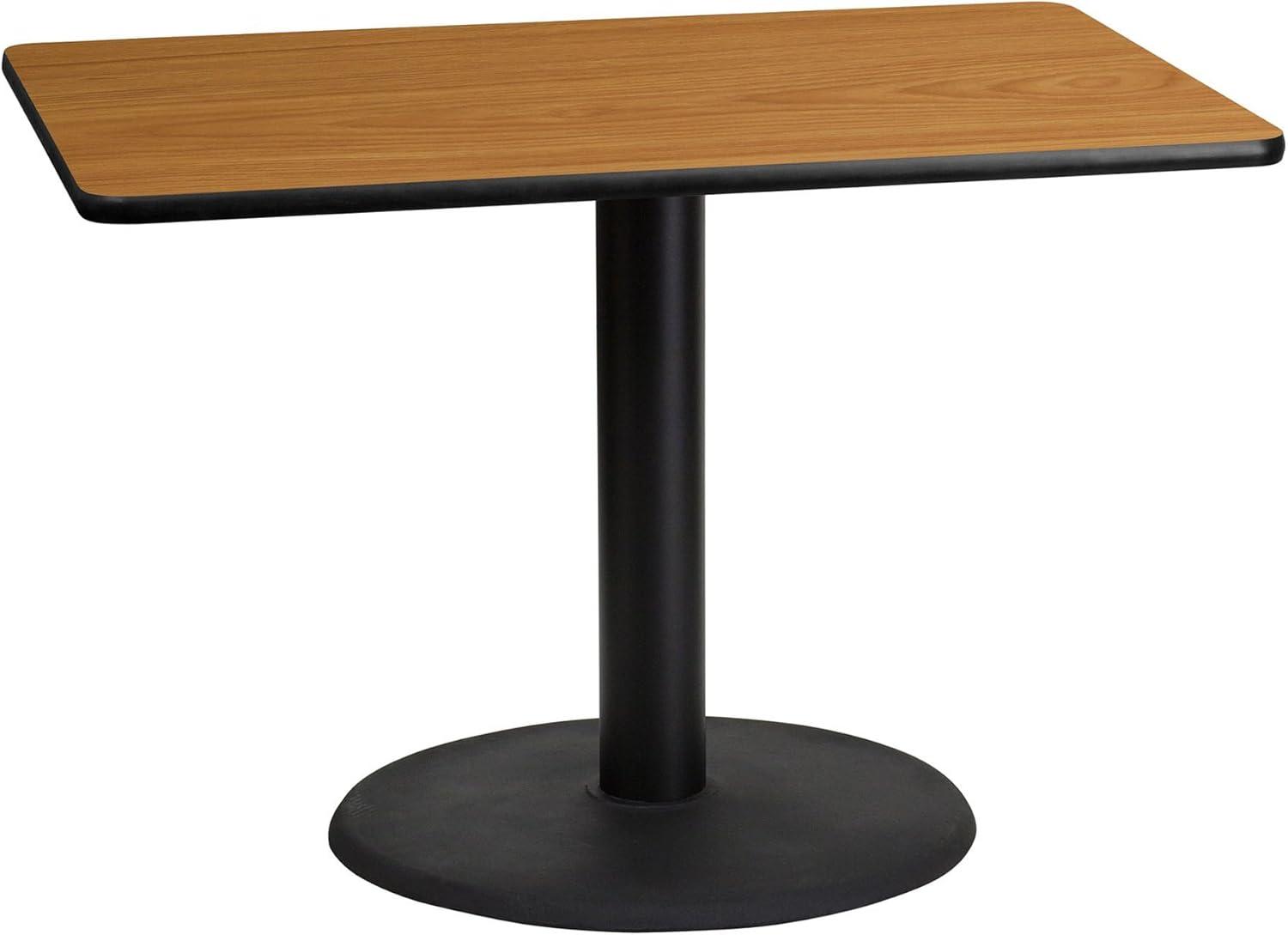 Flash Furniture Carrus Rectangular Laminate Dining Table Top with Round Base