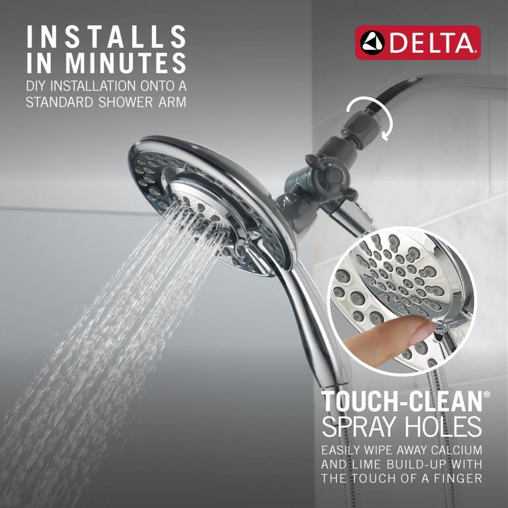 In2ition 2-in-1 Dual Hand Held Shower Head, 3-Spray Detachable Round Shower Head 1.75 GPM