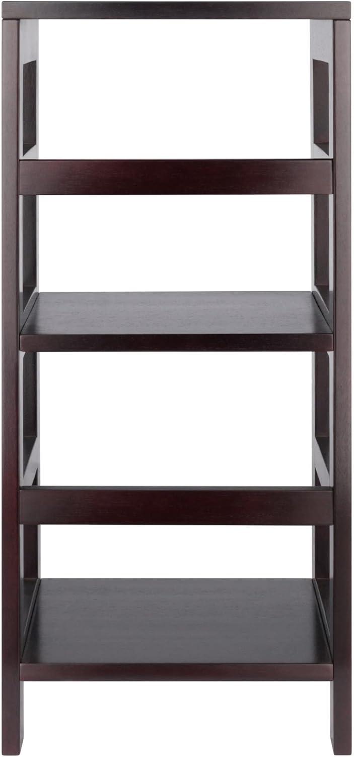 29.21" 2 Tier Leo Shelf Storage or Bookshelf Narrow Espresso Finish - Winsome: Mid-Century Modern, Wood Composite, Metal Hardware