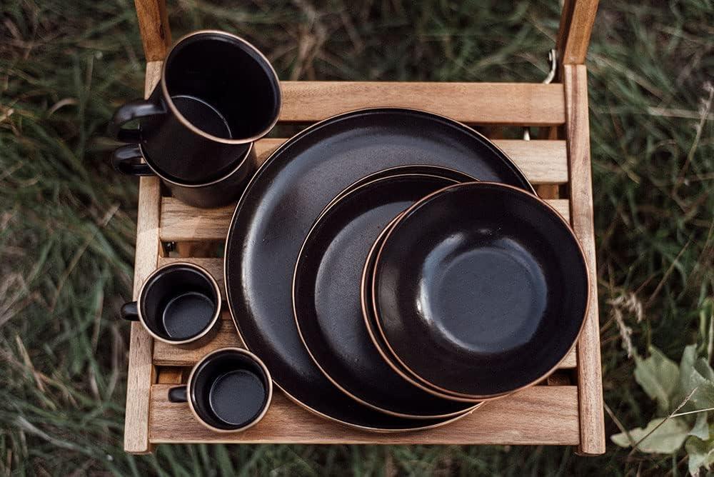 Barebones Enamelware Dining Collection - Charcoal, Enamel Cup Set