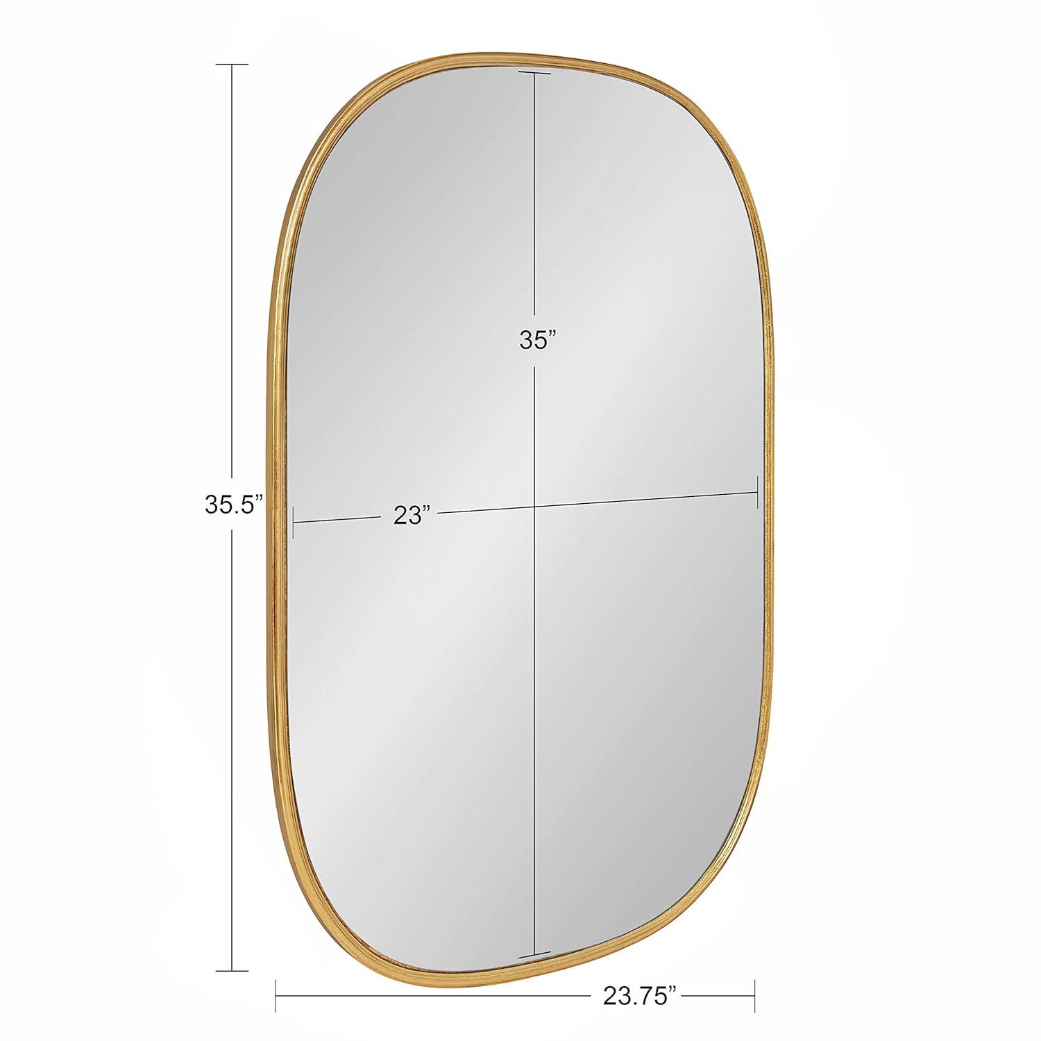 24" x 36" Caskill Capsule Framed Wall Mirror Gold - Kate and Laurel